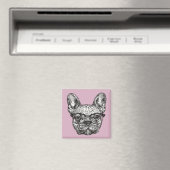 Aimant Hipster Bulldog (In Situ (Lave-vaisselle))