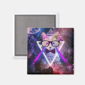 Aimant Hipster galaxy cat (Recto/Verso)
