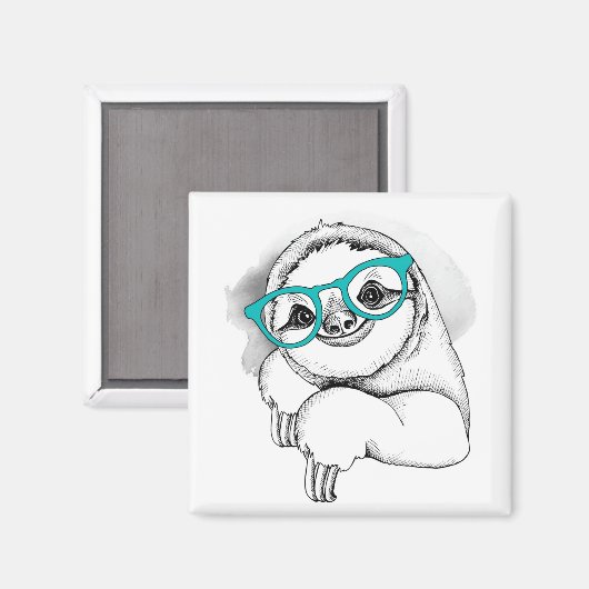 Aimant Hipster Sloth (Recto/Verso)