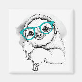 Aimant Hipster Sloth (Devant)