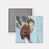 Aimant Hiroshige - Chouette à cornes, pin et lune à crois (Recto/Verso)