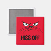 Aimant Hiss Off Funny Chat En Colère (Recto/Verso)