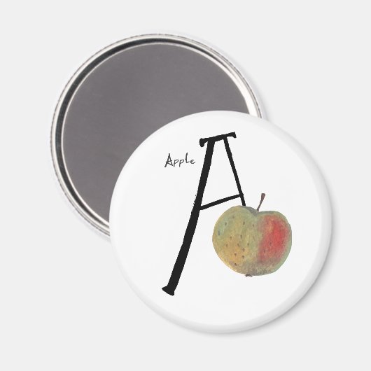 Aimant Histoire Alphabet abc A pour pomme (Recto/Verso)