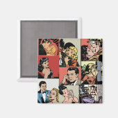 Aimant Histoire d'amour rétro vintage (Recto/Verso)