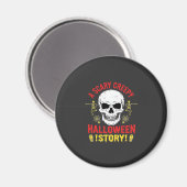 Aimant Histoire de crâne de Halloween effrayant et flippa (Recto/Verso)