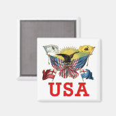 Aimant Histoire des drapeaux américains sur un tee-shirt (Recto/Verso)