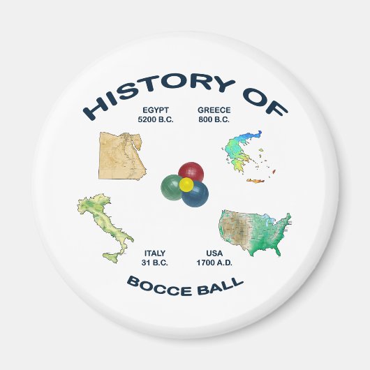 Aimant Historique de la balle de bocce (Devant)