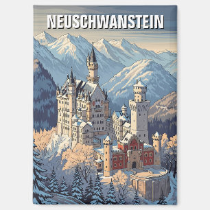 Aimant Hiver à Neuschwanstein Château Allemagne Voyage
