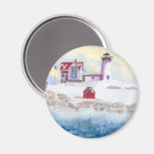 Aimant Hiver à Nubble LIghthouse dans le Maine (Recto/Verso)
