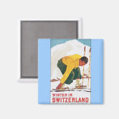 Aimant Hiver en Suisse (Recto/Verso)