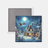 Aimant Hiver/Père Noël/Noël/Neige (Recto/Verso)