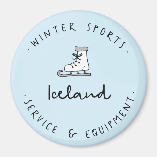 Aimant Hiver Sport Patinage sur glace (Devant)