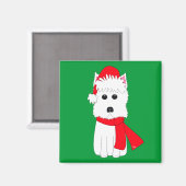 Aimant hiver Westie (Recto/Verso)