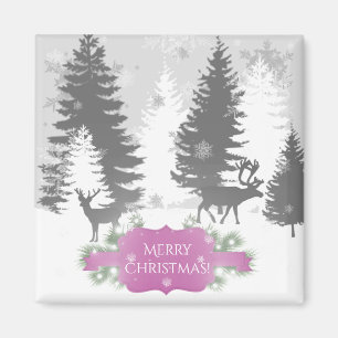 Aimant hiver Wonderland - Magenta