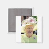 Aimant HM Queen Elizabeth II dans Turquoise Casquette Pro (Recto/Verso)