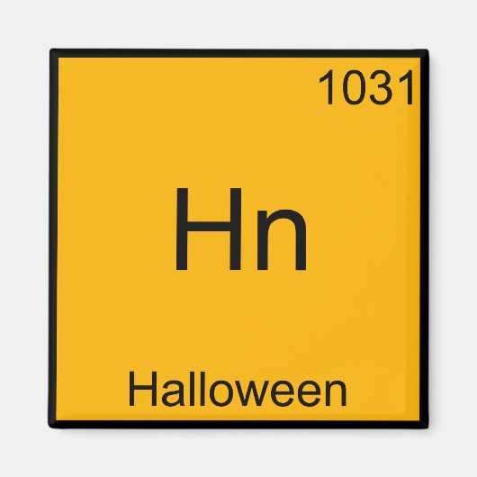 Aimant Hn - Halloween Funny Élément Mème Chimie Tee (Devant)