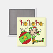 Aimant Ho Ho Ho Fête Elfe Noël (Recto/Verso)