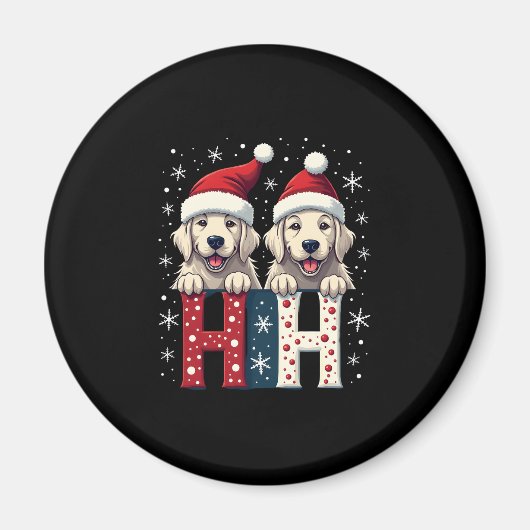 Aimant Ho Ho Ho Great Pyrenees Dog Lover Christmas Santa (Devant)
