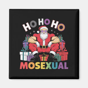 Aimant Ho Ho Ho Mosexuel Gay Santa LGBT Fierté Gay Noël