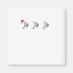 Aimant Ho Ho Ho portant un chapeau de santa rouge