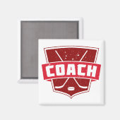 Aimant Hockey Coach Retro Style Shield (Recto/Verso)