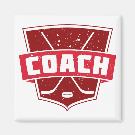 Aimant Hockey Coach Retro Style Shield (Devant)