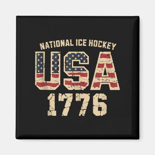 Aimant Hockey Drapeau Américain (Devant)