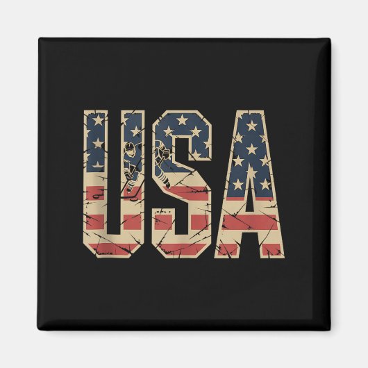 Aimant Hockey Drapeau Américain (Devant)