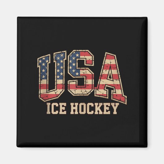 Aimant Hockey Drapeau Américain (Devant)