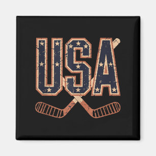 Aimant Hockey Drapeau Américain