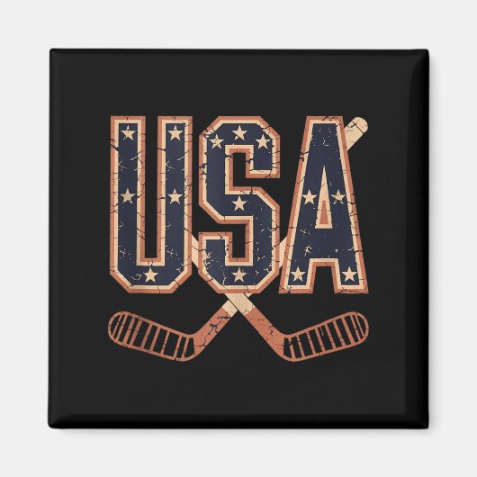 Aimant Hockey Drapeau Américain (Devant)