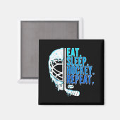 Aimant Hockey Ice Cream Drip Eat Sleep Hockey Repeat Boys (Recto/Verso)