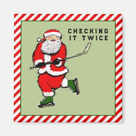 Aimant Hockey Noël Stocking Stuffers (Devant)