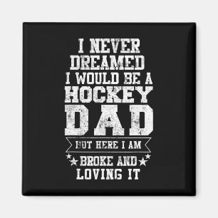 Aimant Hockey Papa Fun Fête des pères Tee Dads Cadeau