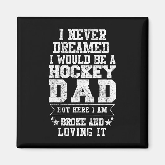 Aimant Hockey Papa Fun Fête des pères Tee Dads Cadeau (Devant)