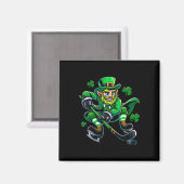 Aimant Hockey Saint-Patrick Leprechaun Trèfle (Recto/Verso)