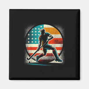 Aimant Hockey sur gazon Homme Drapeau des États-Unis d'Am