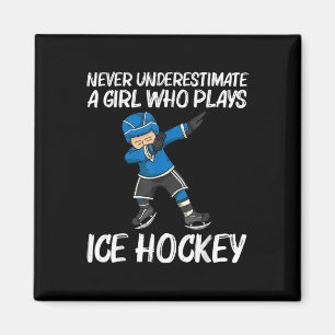 Aimant Hockey sur glace drôle pour filles enfants patinoi
