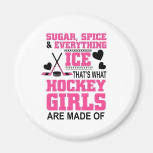 Aimant hockey sur glace pour filles sucre épice et tout g