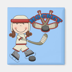 Aimant HOCKEY - T-shirts et cadeaux de fille de brune