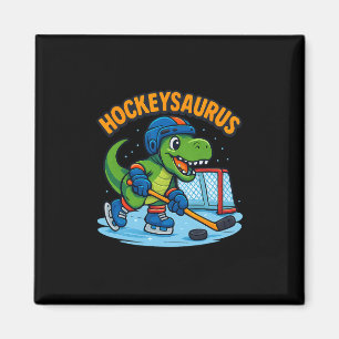 Aimant Hockeysaurus Drôle Dinosaure Hockey sur Glace Enfa