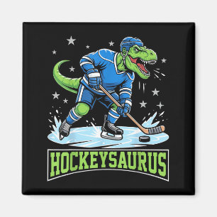 Aimant Hockeysaurus Drôle Dinosaure Joueur de Hockey Enfa