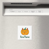Aimant Hocus pawcus Halloween citrouille ginger cat magie (In Situ (Lave-vaisselle))