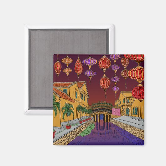 Aimant Hoi An Ancienne Ville Lanternes Voyage Vietnam Hoi (Recto/Verso)