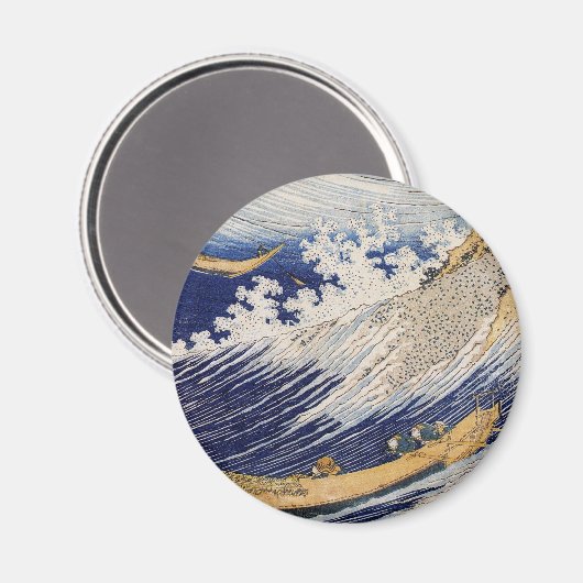 Aimant Hokusai Ocean Waves Bateaux de pêche (Recto/Verso)