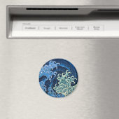 Aimant Hokusai Vague féminine Japon Océan Vintage (In Situ (Lave-vaisselle))