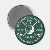 Aimant Hole in One Golf Ball And Clubs Emerald Green (Recto/Verso)