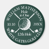 Aimant Hole in One Golf Ball And Clubs Emerald Green (Devant)