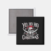Aimant Holiday Pirate Yo Ho Ho Merry Christmas Santa Hat  (Recto/Verso)