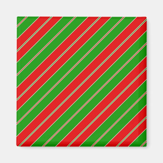 Aimant Holiday stripes in red and green (Devant)